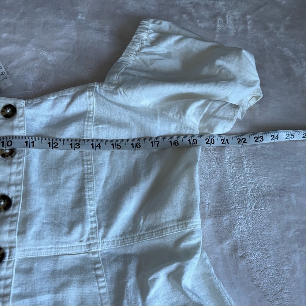Sold! ❤️Madewell Linen-Cotton Puff-Sleeve Mini Dress - Picture 10 of 15